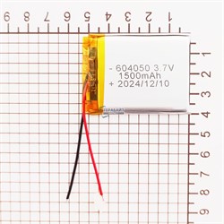 Аккумулятор 3.7v 1500mAh 2 pin 2 провода 604050 Li-Pol универсальная аккумуляторная батарея 6x40x50 - фото 185257