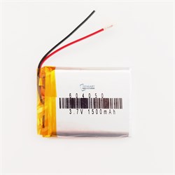 Аккумулятор 3.7v 1500mAh 2 pin 2 провода 604050 Li-Pol универсальная аккумуляторная батарея 6x40x50 - фото 185258