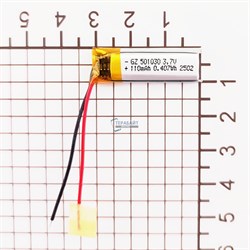 Аккумулятор 3.7v 110mAh 2 pin 2 провода 501030 Li-Pol универсальная аккумуляторная батарея 5x10x30 - фото 185321