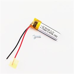 Аккумулятор 3.7v 110mAh 2 pin 2 провода 501030 Li-Pol универсальная аккумуляторная батарея 5x10x30 - фото 185327