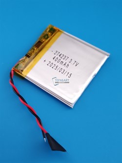Аккумулятор 3.7v 400mAh 2 pin 2 провода 274237 Li-Pol универсальная аккумуляторная батарея 2.7x42x37 - фото 185529