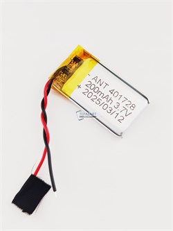 Аккумулятор 3.7v 200mAh 2 pin 2 провода 401728 Li-Pol универсальная аккумуляторная батарея 4x17x28 - фото 185570