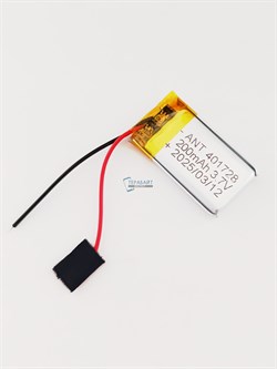 Аккумулятор 3.7v 200mAh 2 pin 2 провода 401728 Li-Pol универсальная аккумуляторная батарея 4x17x28 - фото 185575