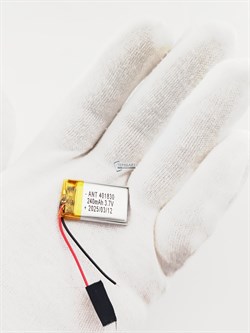 Аккумулятор 3.7v 240mAh 2 pin 2 провода 401830 Li-Pol универсальная аккумуляторная батарея 4x18x30 - фото 185595