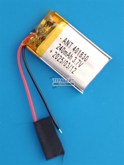Аккумулятор 3.7v 240mAh 2 pin 2 провода 401830 Li-Pol универсальная аккумуляторная батарея 4x18x30 - фото 185598
