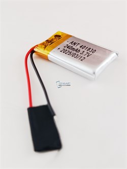 Аккумулятор 3.7v 240mAh 2 pin 2 провода 401830 Li-Pol универсальная аккумуляторная батарея 4x18x30 - фото 185603