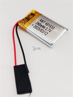 Аккумулятор 3.7v 240mAh 2 pin 2 провода 401830 Li-Pol универсальная аккумуляторная батарея 4x18x30 - фото 185604