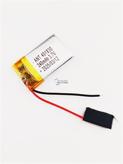 Аккумулятор 3.7v 240mAh 2 pin 2 провода 401830 Li-Pol универсальная аккумуляторная батарея 4x18x30 - фото 185606