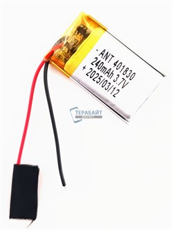 Аккумулятор 3.7v 240mAh 2 pin 2 провода 401830 Li-Pol универсальная аккумуляторная батарея 4x18x30 - фото 185608