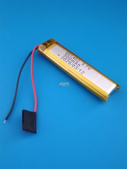Аккумулятор 3.7v 500mAh 2 pin 2 провода 601452 Li-Pol универсальная аккумуляторная батарея 6x14x52 - фото 185636