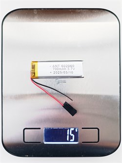 Аккумулятор 3.7v 700mAh 2 pin 2 провода 602060 Li-Pol универсальная аккумуляторная батарея 6x20x60 - фото 185675