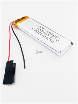 Аккумулятор 3.7v 700mAh 2 pin 2 провода 602060 Li-Pol универсальная аккумуляторная батарея 6x20x60 - фото 185678
