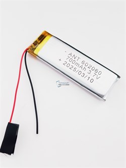 Аккумулятор 3.7v 700mAh 2 pin 2 провода 602060 Li-Pol универсальная аккумуляторная батарея 6x20x60 - фото 185683