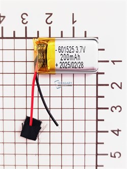 Аккумулятор 3.7v 200mAh 2 pin 2 провода 601525 Li-Pol универсальная аккумуляторная батарея 6x15x25 - фото 185705