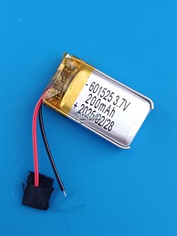 Аккумулятор 3.7v 200mAh 2 pin 2 провода 601525 Li-Pol универсальная аккумуляторная батарея 6x15x25 - фото 185707
