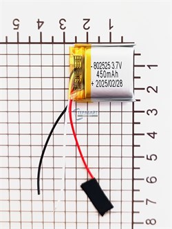 Аккумулятор 3.7v 450mAh 3 pin 3 провода 802525 Li-Pol универсальная аккумуляторная батарея 8x25x25 - фото 185734