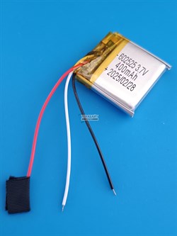 Аккумулятор 3.7v 400mAh 3 pin 3 провода 602525 Li-Pol универсальная аккумуляторная батарея 6x25x25 - фото 185777