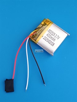Аккумулятор 3.7v 400mAh 3 pin 3 провода 602525 Li-Pol универсальная аккумуляторная батарея 6x25x25 - фото 185778