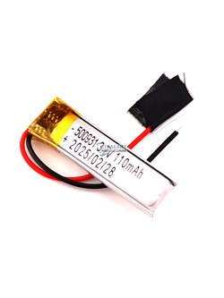 Аккумулятор 3.7v 110mAh 2 pin 2 провода 500931 Li-Pol универсальная аккумуляторная батарея 5x9x31 - фото 185800
