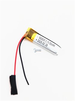 Аккумулятор 3.7v 110mAh 2 pin 2 провода 500830 Li-Pol универсальная аккумуляторная батарея 5x8x30 - фото 185833