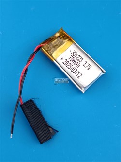 Аккумулятор 3.7v 70mAh 2 pin 2 провода 331223 Li-Pol универсальная аккумуляторная батарея 3.3x12x23 - фото 185853