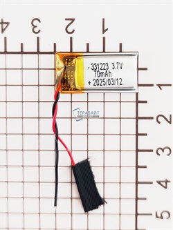 Аккумулятор 3.7v 70mAh 2 pin 2 провода 331223 Li-Pol универсальная аккумуляторная батарея 3.3x12x23 - фото 185855