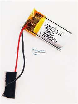 Аккумулятор 3.7v 70mAh 2 pin 2 провода 331223 Li-Pol универсальная аккумуляторная батарея 3.3x12x23 - фото 185861