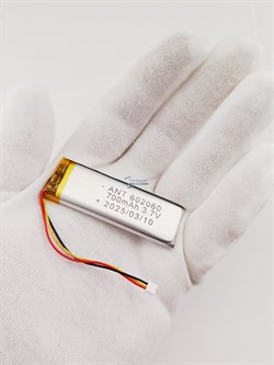Аккумулятор 3.7v 700mAh 3 pin 3 провода + разъем (фишка) коннектор 602060 Li-Pol универсальная аккумуляторная батарея 6x20x60 - фото 185883