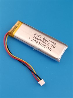 Аккумулятор 3.7v 700mAh 3 pin 3 провода + разъем (фишка) коннектор 602060 Li-Pol универсальная аккумуляторная батарея 6x20x60 - фото 185893