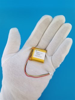 Аккумулятор 3.7v 700mAh 3 pin 3 провода + разъем (фишка) коннектор 753030 Li-Pol универсальная аккумуляторная батарея 7.5x30x30 - фото 185984