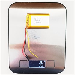 Аккумулятор 3.7v 2000mAh 3pin 103450 Li-Pol универсальная аккумуляторная батарея 10x34x50 3 провода - фото 186286