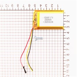 Аккумулятор 3.7v 2000mAh 3pin 103450 Li-Pol универсальная аккумуляторная батарея 10x34x50 3 провода - фото 186287