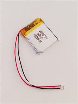 Аккумулятор 3.7v 240mAh 3 pin 3 провода + разъем (фишка) коннектор 382530 Li-Pol универсальная аккумуляторная батарея 3.8x25x30 - фото 186899