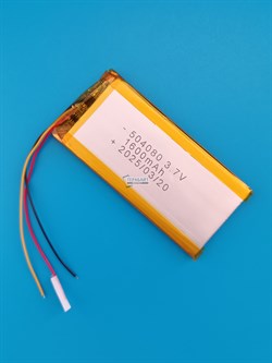 Аккумулятор 3.7v 1600mAh 3 pin 3 провода 504080 Li-Pol универсальная аккумуляторная батарея 5x40x80 - фото 187042