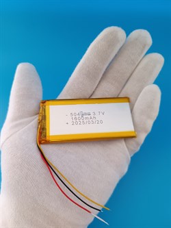 Аккумулятор 3.7v 1600mAh 3 pin 3 провода 504080 Li-Pol универсальная аккумуляторная батарея 5x40x80 - фото 187046