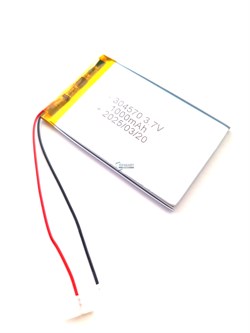Аккумулятор 3.7v 1000mAh 2 pin 2 провода 304570 Li-Pol универсальная аккумуляторная батарея 3x45x70 - фото 187088