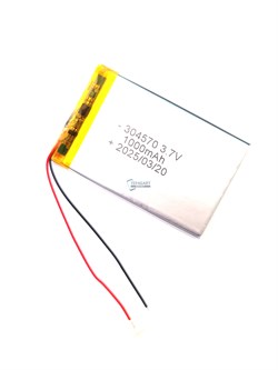 Аккумулятор 3.7v 1000mAh 2 pin 2 провода 304570 Li-Pol универсальная аккумуляторная батарея 3x45x70 - фото 187089