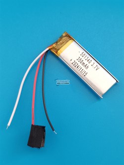 Аккумулятор 3.7v 350mAh 3 pin 3 провода 501340 Li-Pol универсальная аккумуляторная батарея 5x13x40 - фото 187111