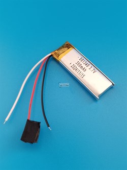 Аккумулятор 3.7v 350mAh 3 pin 3 провода 501340 Li-Pol универсальная аккумуляторная батарея 5x13x40 - фото 187113