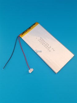 Аккумулятор 3.7v 3500mAh 2 pin 2 провода 3060125 Li-Pol универсальная аккумуляторная батарея 3x60x125 - фото 187146