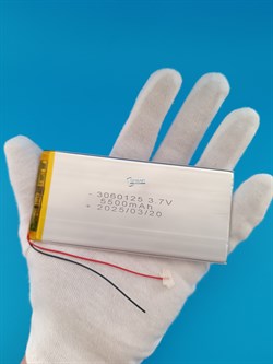 Аккумулятор 3.7v 3500mAh 2 pin 2 провода 3060125 Li-Pol универсальная аккумуляторная батарея 3x60x125 - фото 187147