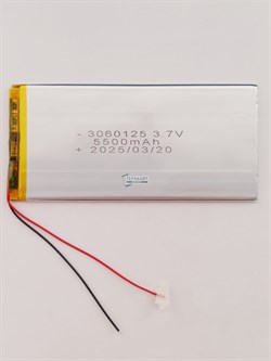 Аккумулятор 3.7v 3500mAh 2 pin 2 провода 3060125 Li-Pol универсальная аккумуляторная батарея 3x60x125 - фото 187150