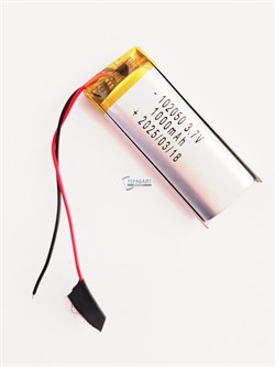 Аккумулятор 3.7v 1000mAh 2 pin 2 провода 102050 Li-Pol универсальная аккумуляторная батарея 10x20x50 - фото 187179