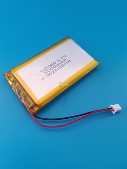 Аккумулятор 3.7v 5000mAh 2 pin 2 провода + разъем фишка (коннектор) 105080 Li-Pol универсальная аккумуляторная батарея 10x50x80 - фото 187229