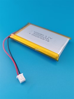 Аккумулятор 3.7v 5000mAh 2 pin 2 провода + разъем фишка (коннектор) 105080 Li-Pol универсальная аккумуляторная батарея 10x50x80 - фото 187231