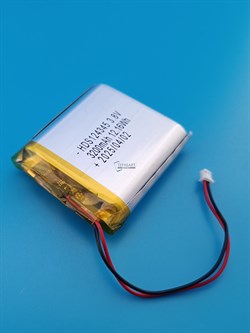 Аккумулятор 3.7v 3200mAh 2 pin 2 провода + разъем фишка (коннектор) 124345 Li-Pol универсальная аккумуляторная батарея 12x43х45 - фото 187493