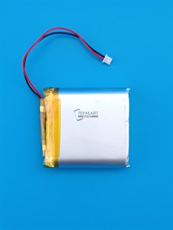 Аккумулятор 3.7v 3200mAh 2 pin 2 провода + разъем фишка (коннектор) 124345 Li-Pol универсальная аккумуляторная батарея 12x43х45 - фото 187494