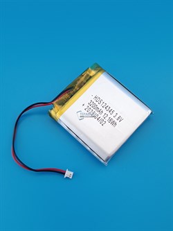 Аккумулятор 3.7v 3200mAh 2 pin 2 провода + разъем фишка (коннектор) 124345 Li-Pol универсальная аккумуляторная батарея 12x43х45 - фото 187495