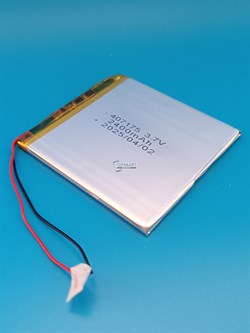 Аккумулятор 3.7v 2400mAh 2 pin 2 провода 407175 Li-Pol универсальная аккумуляторная батарея 4x71х75 - фото 187573