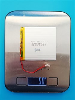 Аккумулятор 3.7v 2400mAh 2 pin 2 провода 407175 Li-Pol универсальная аккумуляторная батарея 4x71х75 - фото 187582